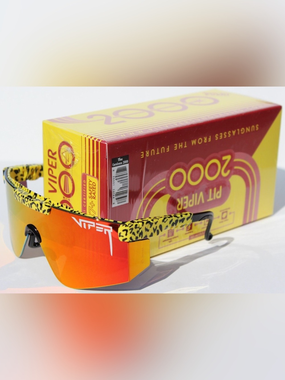 Pit Viper The Carnivore 2000 Sunglasses Cheetah/Red Mirror NEW